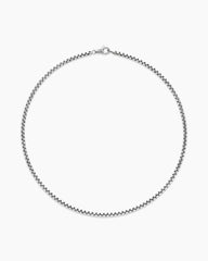 Box Chain Necklace in 18K White Gold, 3.4mm