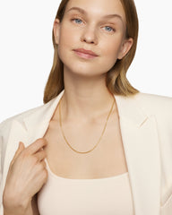 Box Chain Necklace in 18K Yellow Gold, 1.7mm