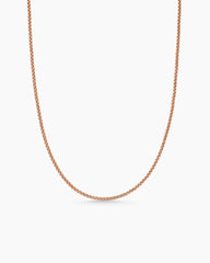 Box Chain Necklace in 18K Rose Gold, 1.7mm