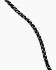Box Chain Necklace in Darkened Stainless Steel, 4mm