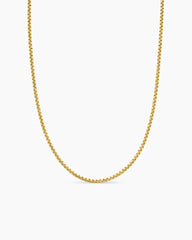 Box Chain Necklace in Brushed 18K Yellow Gold, 2.7mm