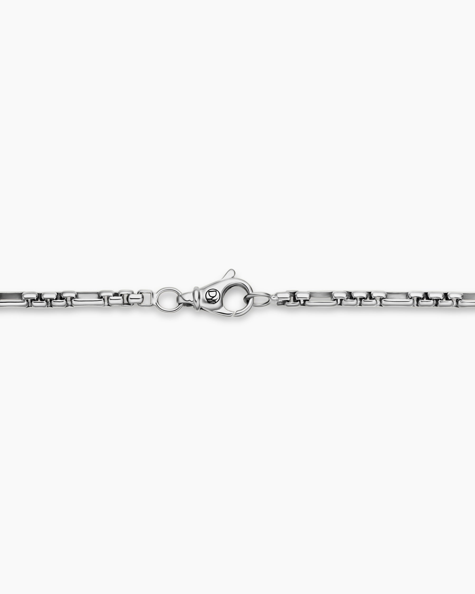 Open Station Box Chain Necklace in Sterling Silver, 3mm