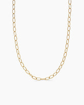 Elongated Oval Link Necklace in 18K Yellow Gold, 6mm