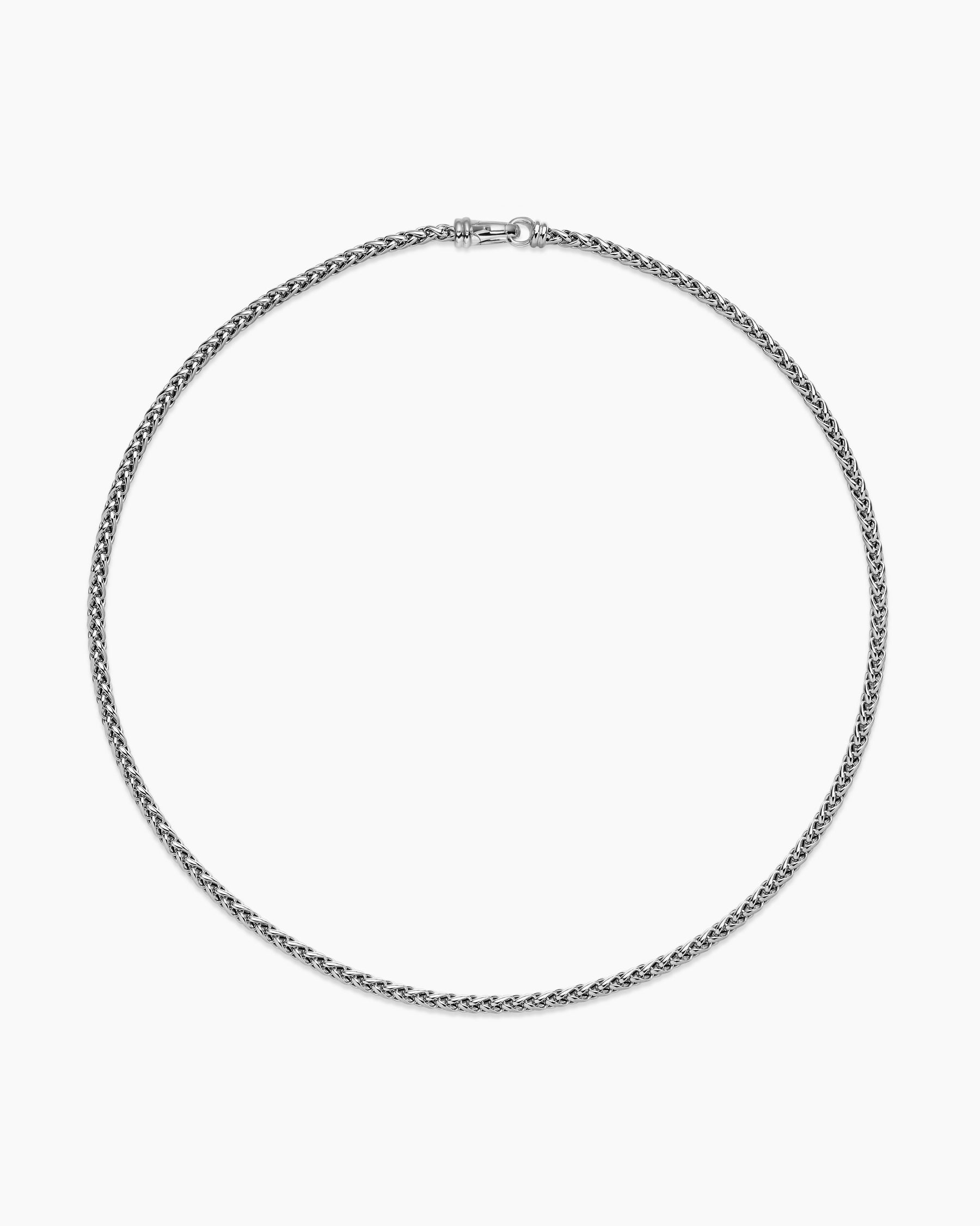 Wheat Chain Necklace in Sterling Silver, 4mm