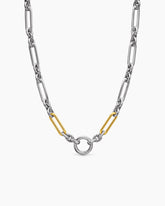 Lexington Chain Necklace in Sterling Silver with 18K Yellow Gold, 7mm