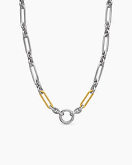 Lexington Chain Necklace in Sterling Silver with 18K Yellow Gold, 7mm