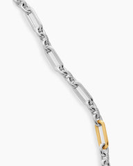 Lexington Chain Necklace in Sterling Silver with 18K Yellow Gold, 9.8mm