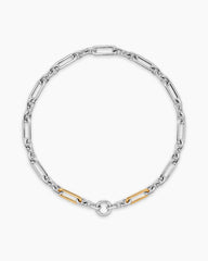 Lexington Chain Necklace in Sterling Silver with 18K Yellow Gold, 9.8mm