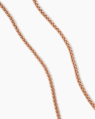 Wheat Chain Necklace in 18K Rose Gold, 2.5mm