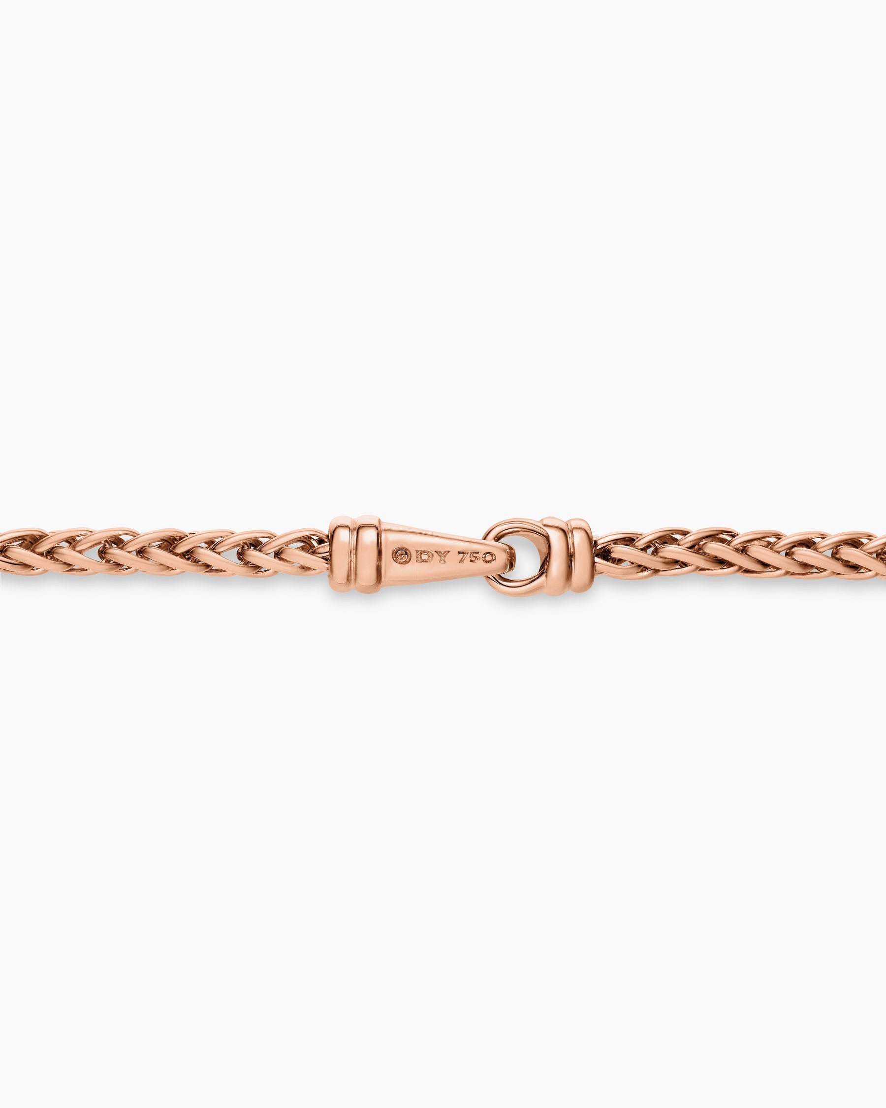Wheat Chain Necklace in 18K Rose Gold, 2.5mm
