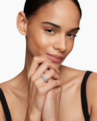 Floating Diamonds Ring in White Gold