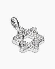 Star of David Pendant in Sterling Silver with Diamonds, 25mm