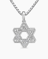 Star of David Pendant in Sterling Silver with Diamonds, 25mm