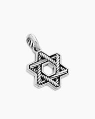 Cable Star of David Amulet in Sterling Silver, 19mm