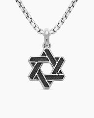 Cable Star of David Amulet in Sterling Silver, 19mm