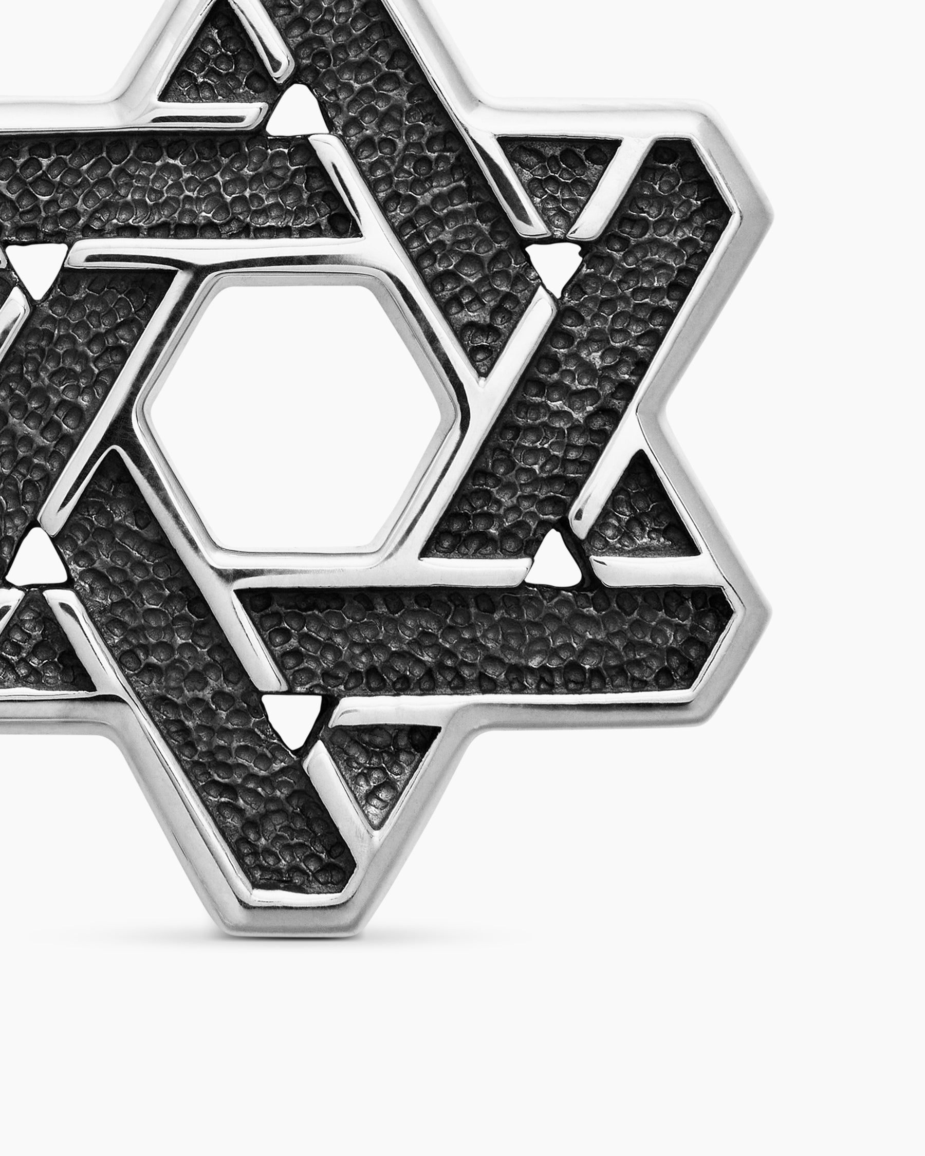 Cable Star of David Amulet in Sterling Silver, 19mm