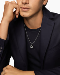 Cable Star of David Amulet in Sterling Silver, 19mm