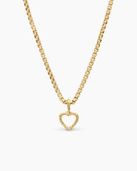 Heart Amulet in 18K Yellow Gold with Diamonds, 11mm