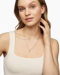 Heart Amulet in 18K Yellow Gold with Diamonds, 11mm