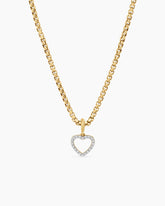 Heart Amulet in 18K Yellow Gold with Diamonds, 11mm