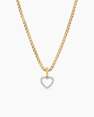 Heart Amulet in 18K Yellow Gold with Diamonds, 11mm