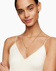 Quatrefoil Amulet in 18K Yellow Gold with Diamonds, 11mm