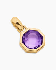 Octagon Cut Amulet in 18K Yellow Gold with Amethyst, 13mm