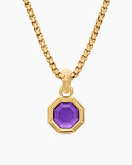 Octagon Cut Amulet in 18K Yellow Gold with Amethyst, 13mm