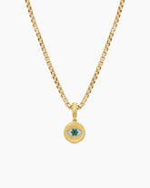 Evil Eye Amulet in 18K Yellow Gold with Pavé Emeralds and Diamonds, 11mm