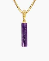 Barrel Amulet with Amethyst and 18K Yellow Gold, 20mm