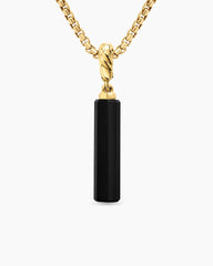 Barrel Amulet with Black Onyx and 18K Yellow Gold, 20mm