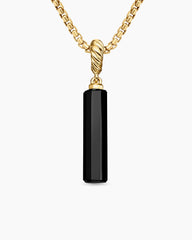Barrel Amulet with Black Onyx and 18K Yellow Gold, 20mm