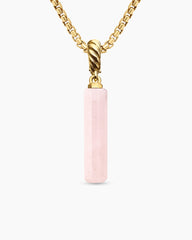 Barrel Amulet with Pink Opal and 18K Yellow Gold, 20mm
