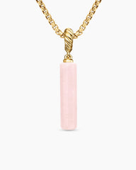 Barrel Amulet with Pink Opal and 18K Yellow Gold, 20mm