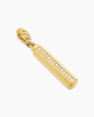 Barrel Amulet in 18K Yellow Gold with Diamonds, 20mm