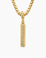 Barrel Amulet in 18K Yellow Gold with Diamonds, 20mm