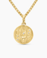 Capricorn Amulet in 18K Yellow Gold with Diamonds, 19mm