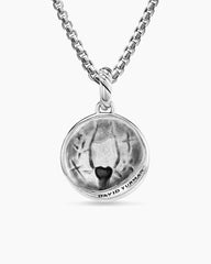 Capricorn Amulet in Sterling Silver with 18K Yellow Gold and Diamonds, 19mm