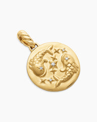 Pisces Amulet in 18K Yellow Gold with Diamonds, 19mm