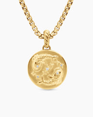 Pisces Amulet in 18K Yellow Gold with Diamonds, 19mm