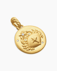 Cancer Amulet in 18K Yellow Gold with Diamonds, 19mm