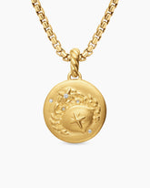 Cancer Amulet in 18K Yellow Gold with Diamonds, 19mm