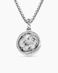 Leo Amulet in Sterling Silver with 18K Yellow Gold and Diamonds, 19mm