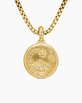 Scorpio Amulet in 18K Yellow Gold with Diamonds, 19mm
