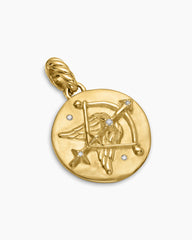 Sagittarius Amulet in 18K Yellow Gold with Diamonds, 19mm