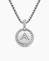 Initial Charm in Sterling Silver with Diamond A