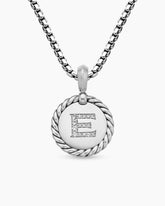 Initial Charm in Sterling Silver with Diamond E