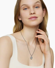 Initial Charm in Sterling Silver with Diamond L