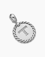 Initial Charm in Sterling Silver with Diamond T