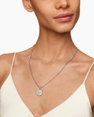 Initial Charm in Sterling Silver with Diamond U